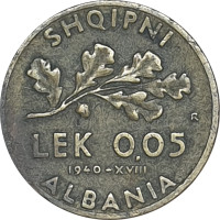 0.05 lek - Albanie