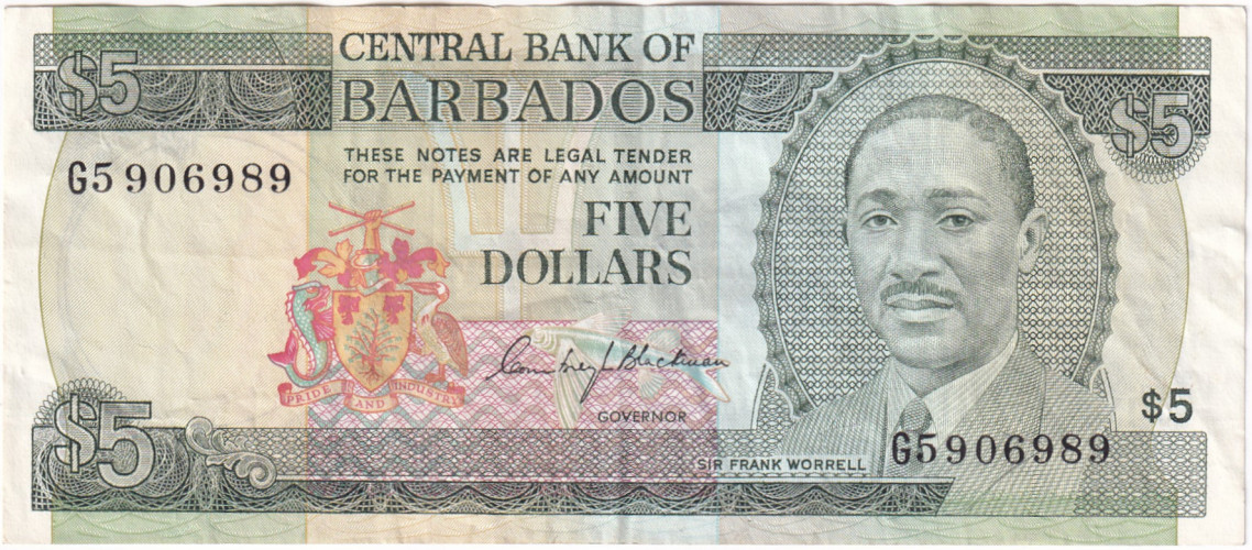 5 dollars - Barbados