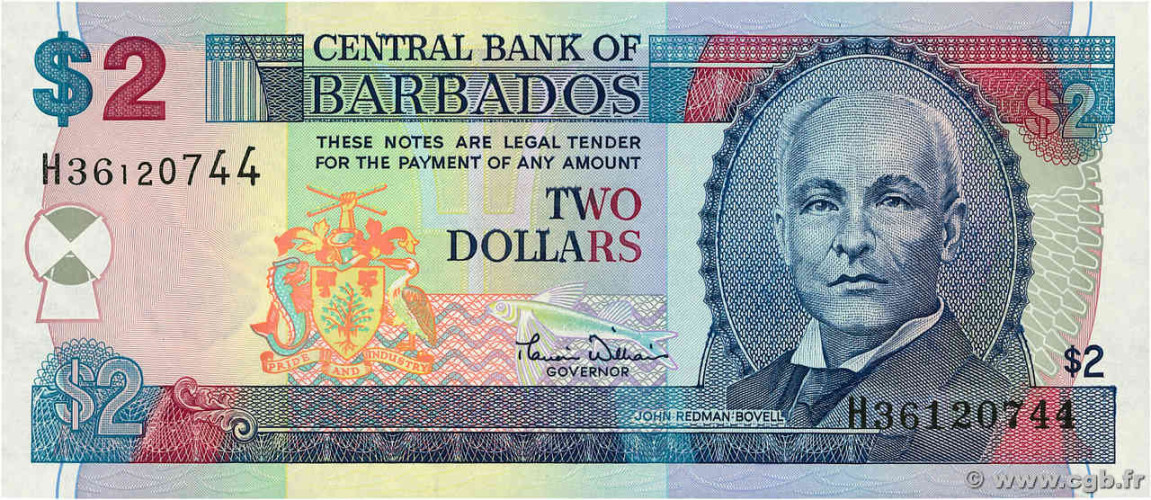 2 dollars - Barbades