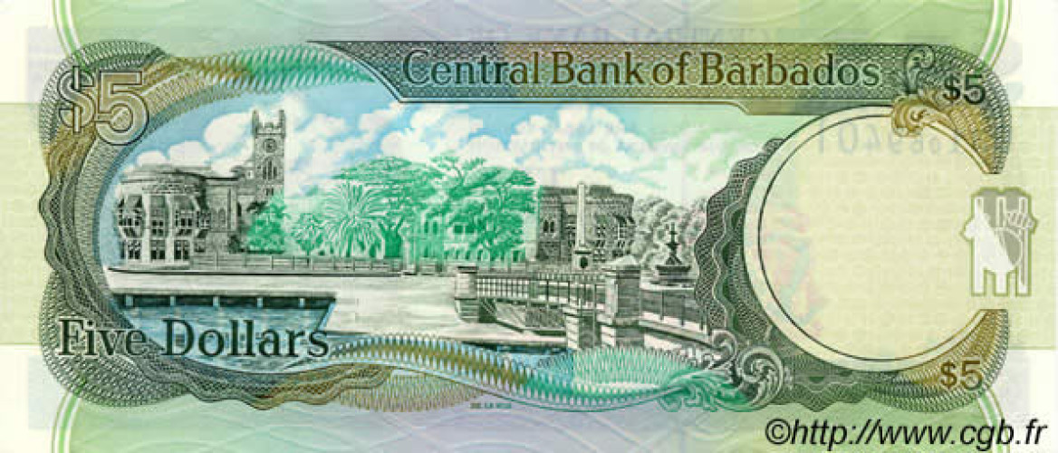 5 dollars - Barbados