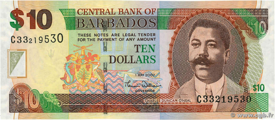 10 dollars - Barbados