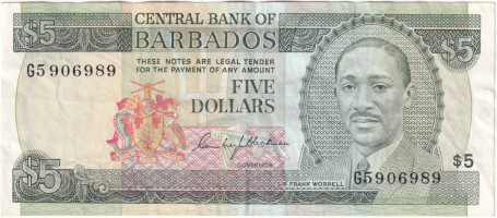 5 dollars - Barbades