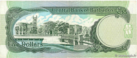 5 dollars - Barbados