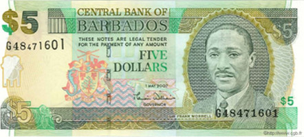 5 dollars - Barbados