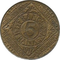 5 francs - Belgique