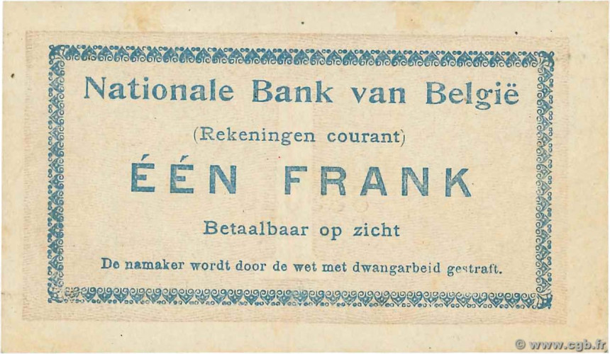 1 franc - Belgique