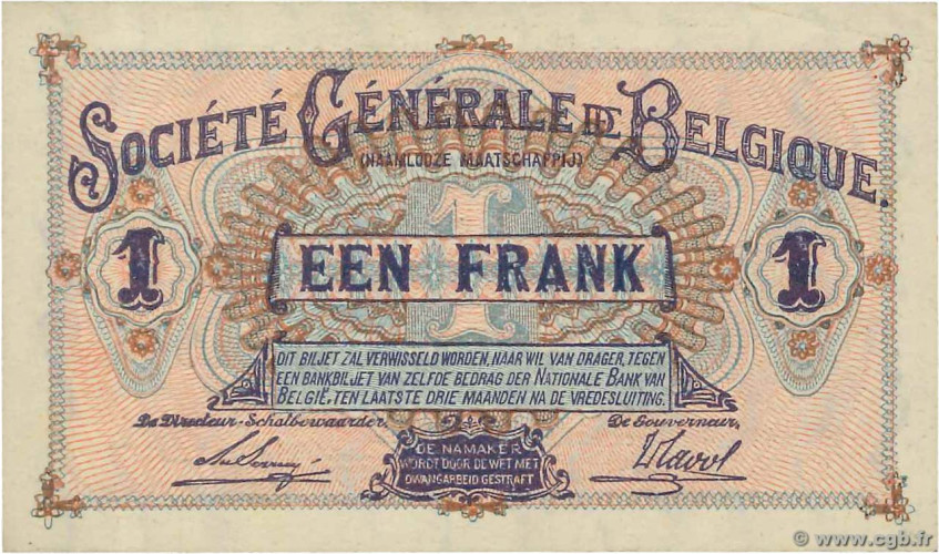 1 franc - Belgique