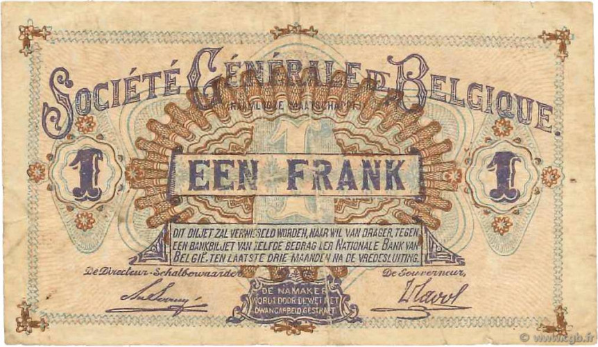 1 franc - Belgium