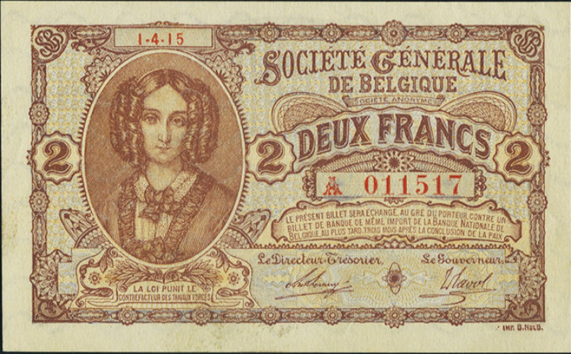 2 francs - Belgium