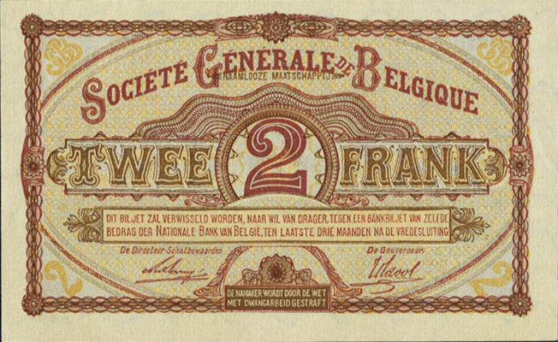 2 francs - Belgium