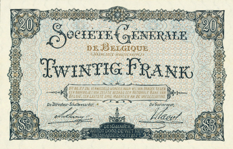 20 francs - Belgium