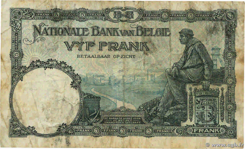 5 francs - Belgique