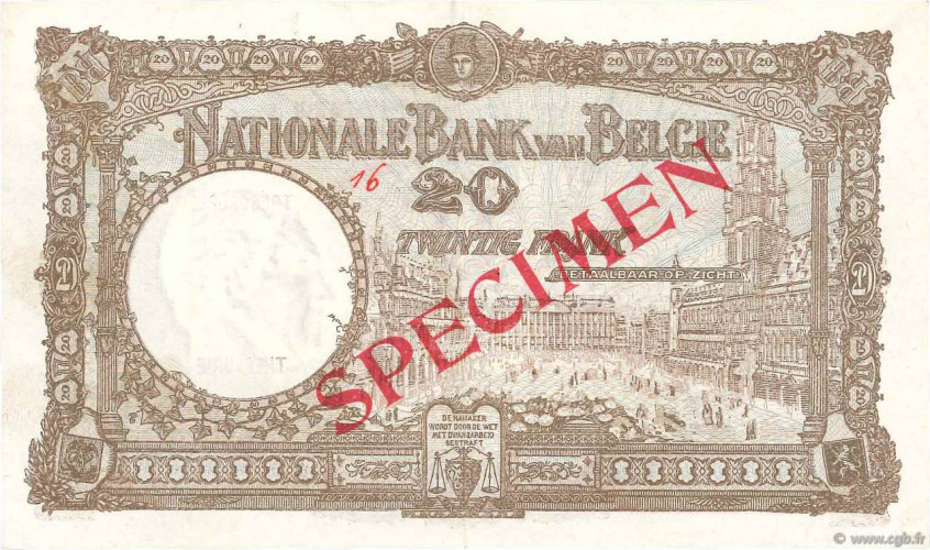 20 francs - Belgium