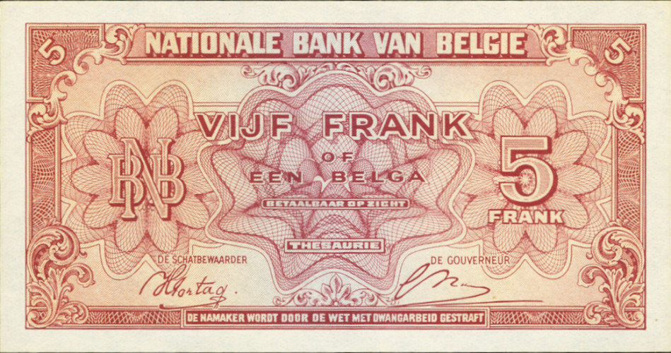 5 francs - Belgique