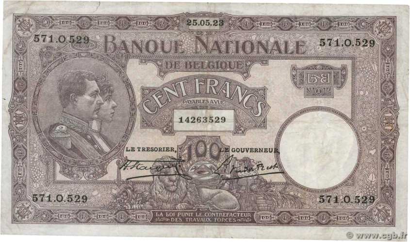 100 francs - Belgium