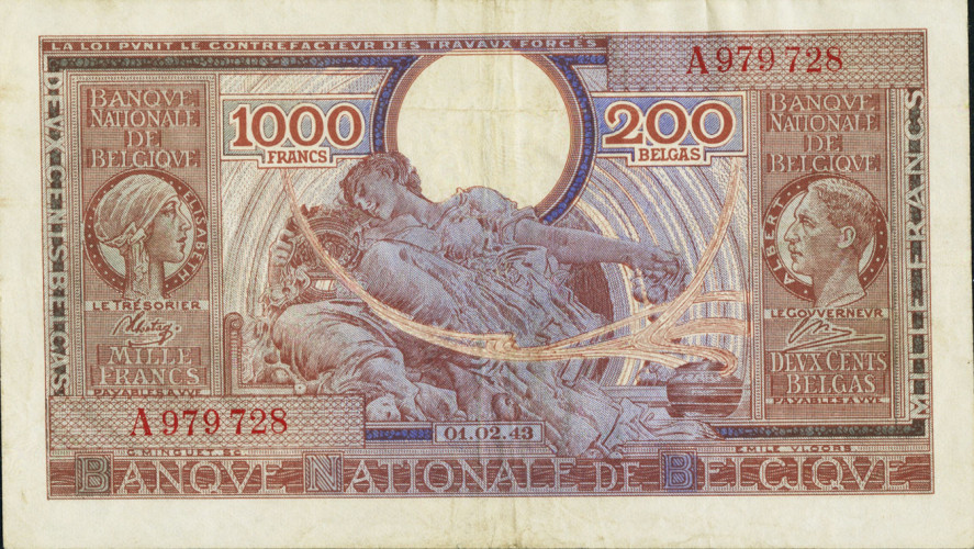 1000 francs - Belgium