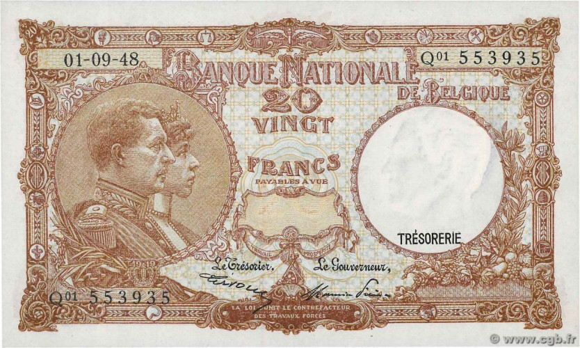 20 francs - Belgique