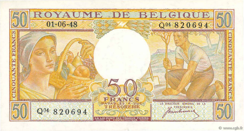 50 francs - Belgium