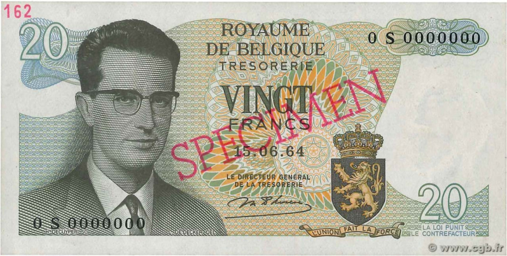 20 francs - Belgium