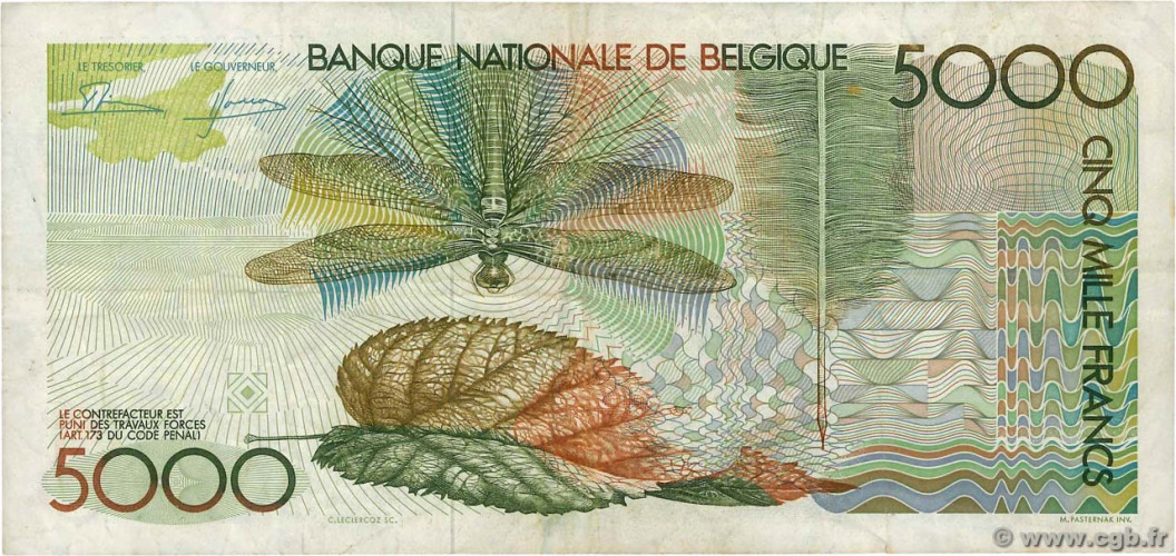 5000 francs - Belgium