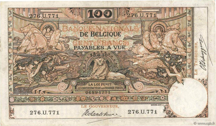 100 francs - Belgium