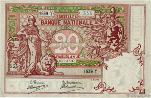 20 francs - Belgium