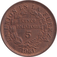 5 bolivianos - Bolivie