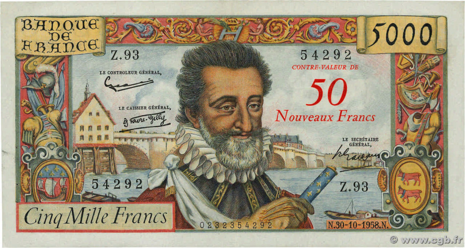 5000 francs - France