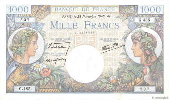 1000 francs - France