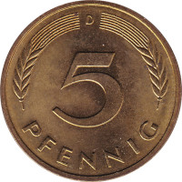 5 pfennig - Allemagne