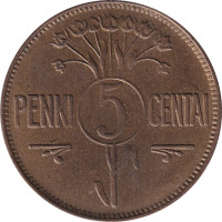 5 centai - Lituanie