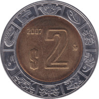 2 pesos - Mexique