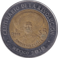 5 pesos - Mexique