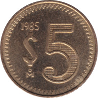 5 pesos - Mexique