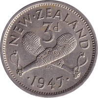 3 pence - New Zealand