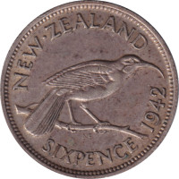 6 pence - Nouvelle Zélande