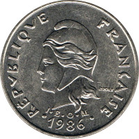 20 francs - Franc pacifique