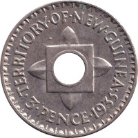 3 pence - Papua New Guinea