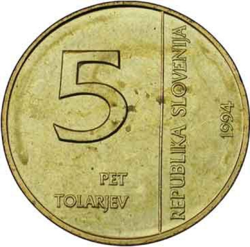 5 tolarjev - Slovénie