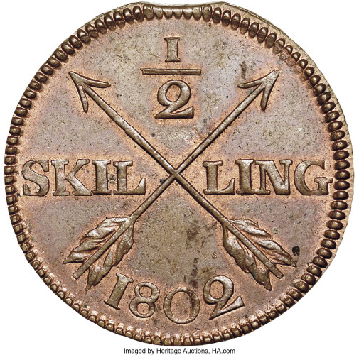 1/2 skilling - Suède