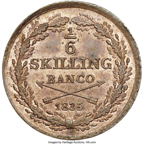 1/6 skilling - Suède