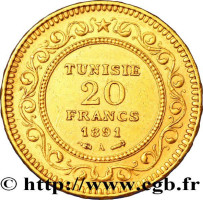 20 francs - Tunisia