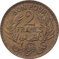 2 francs - Tunisie