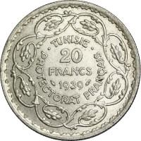 20 francs - Tunisia