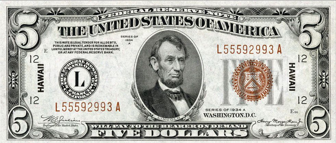 5 dollars - États-Unis d'Amérique