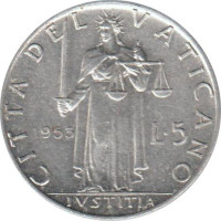 5 lire - Vatican