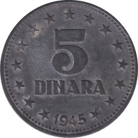 5 dinara - Yougoslavie