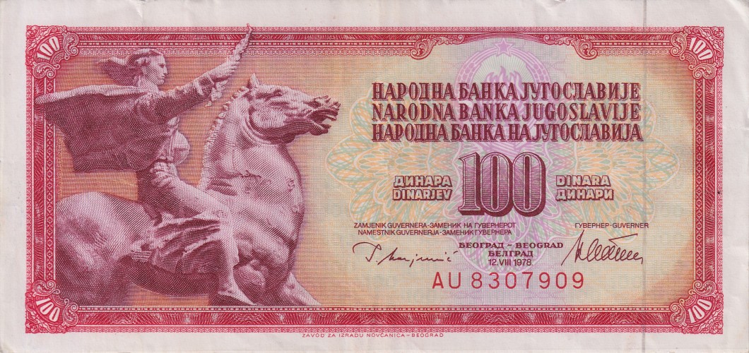 100 dinara - Yougoslavie