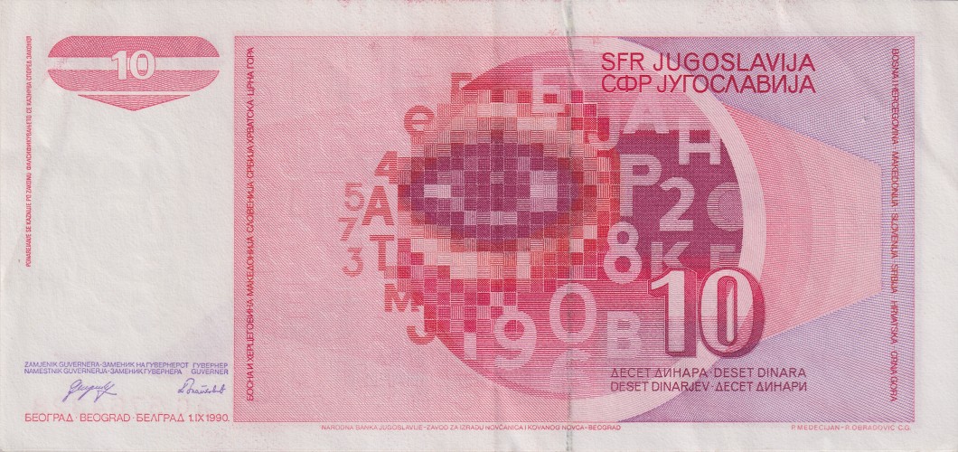 10 dinara - Yougoslavie