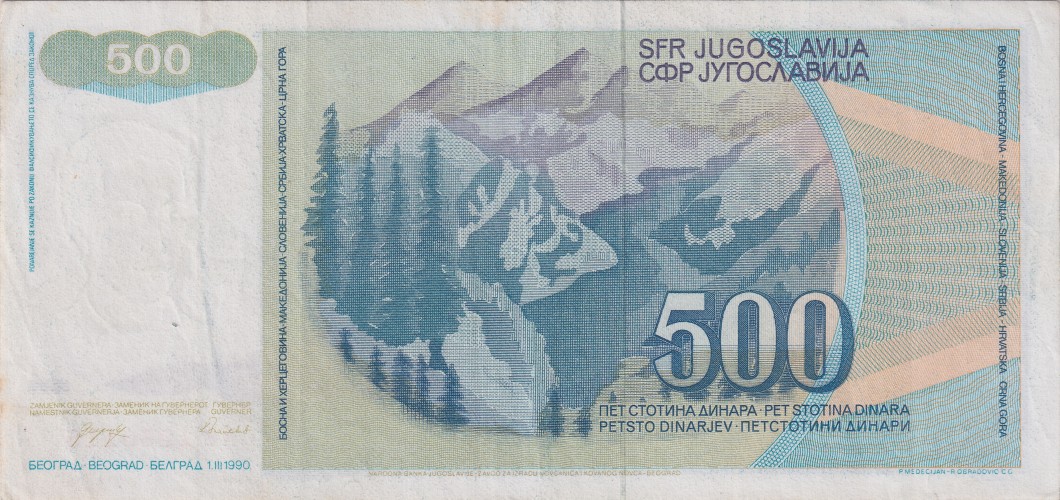 500 dinara - Yougoslavie